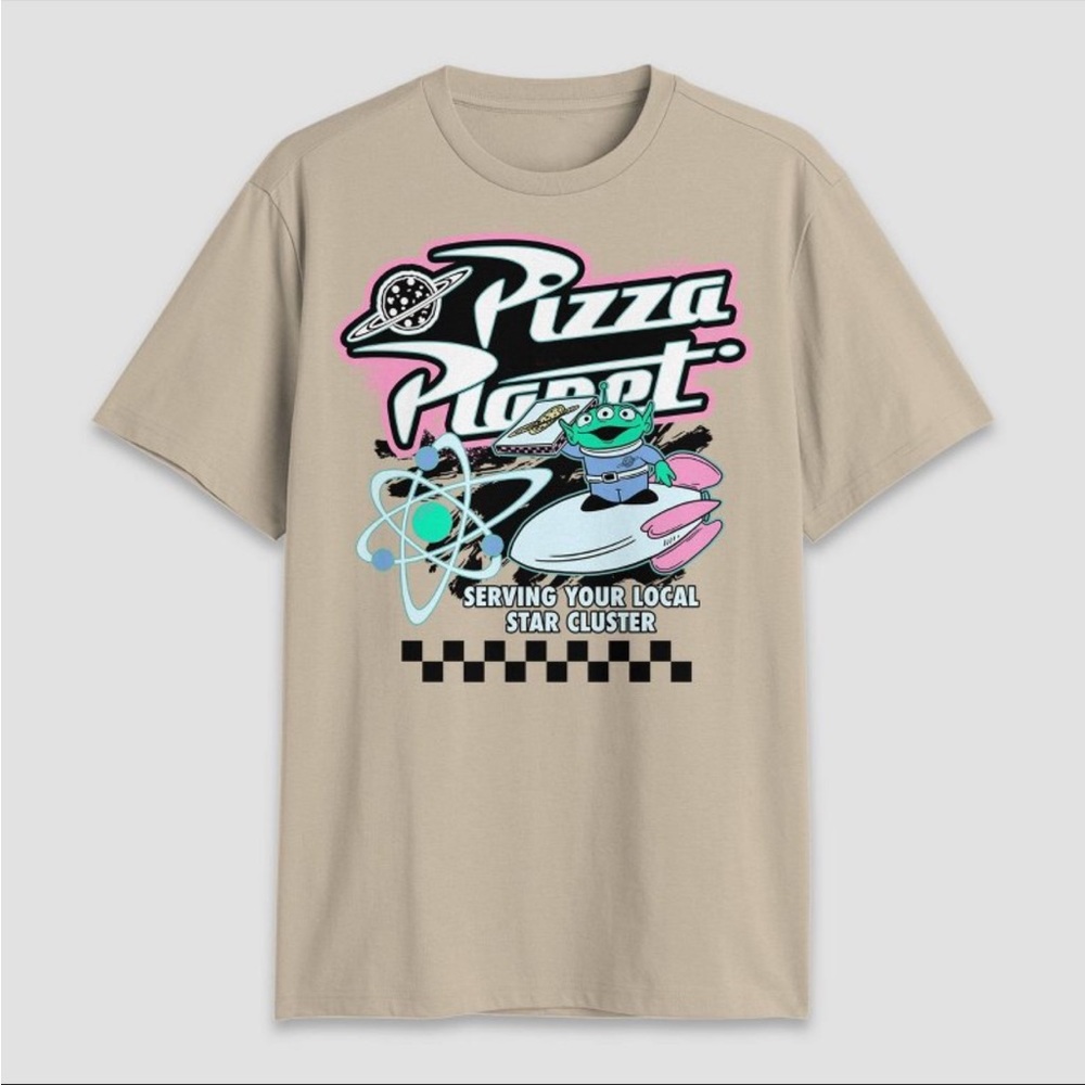 Toy Story Pizza Planet Graphic Tee, size large